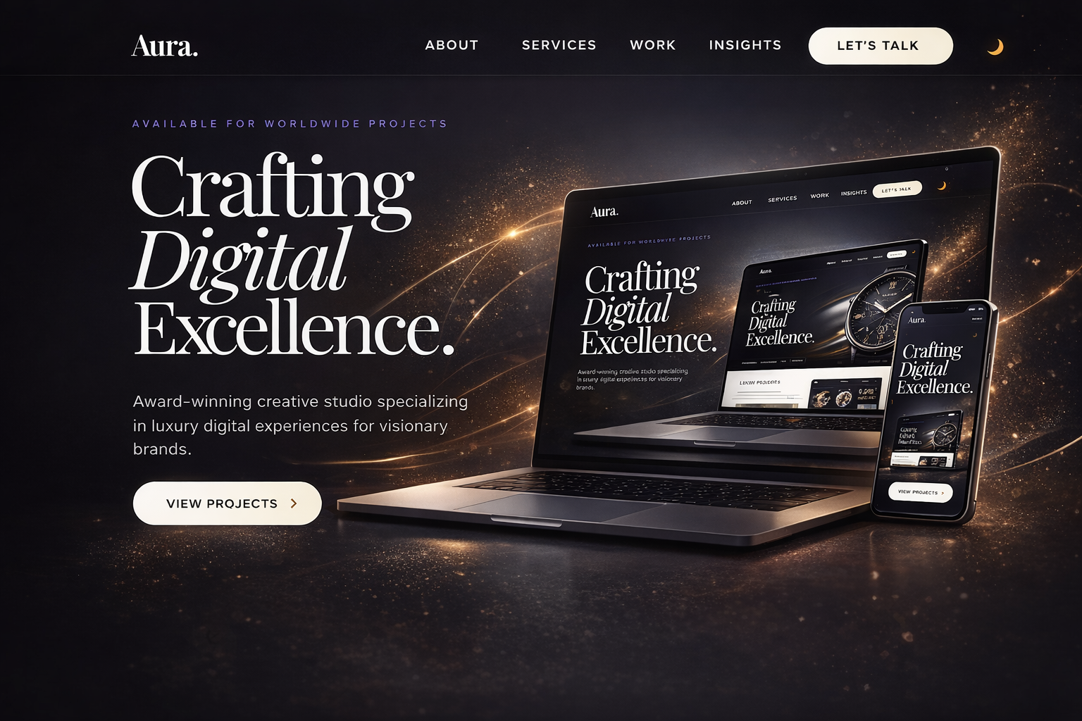 Pratinjau template Aura web portofolio template
