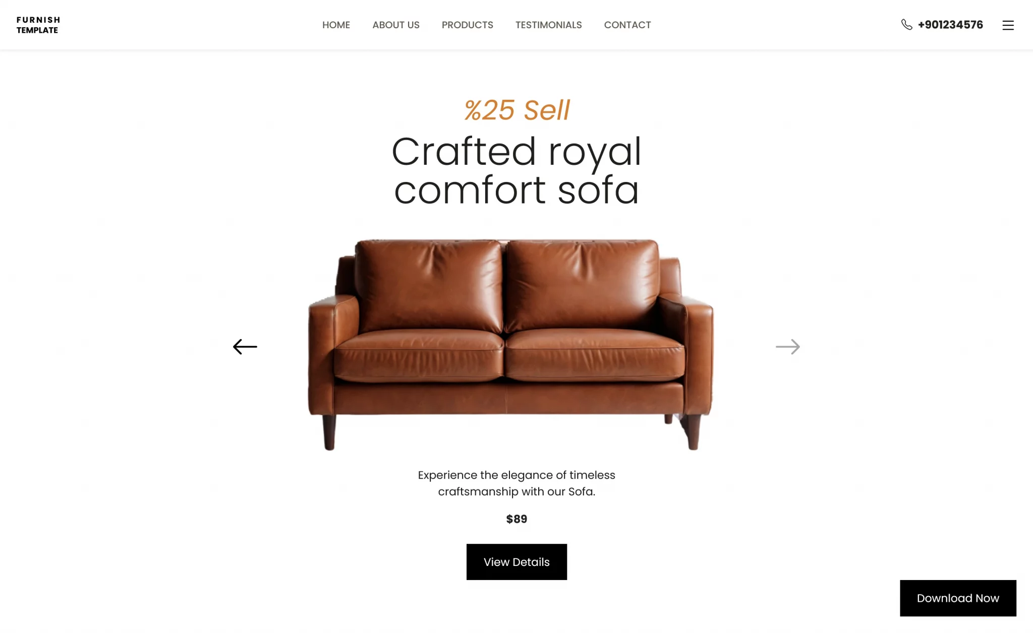 Pratinjau template Furnish – Free Bootstrap 5 Furniture Website Template