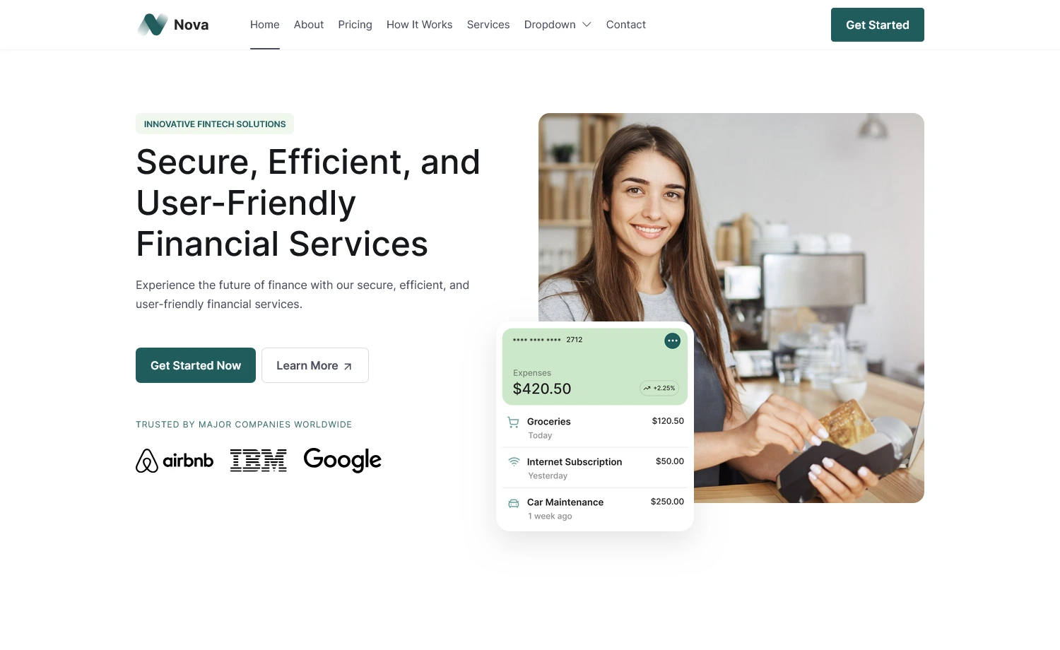 Pratinjau template Nova – Free Bootstrap 5 Business Website Template