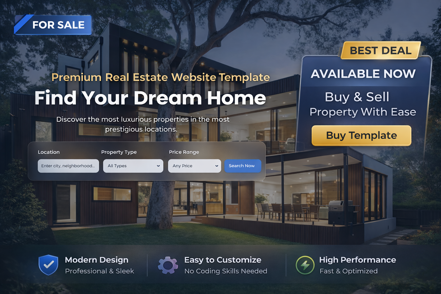Pratinjau template Premium real estate website template