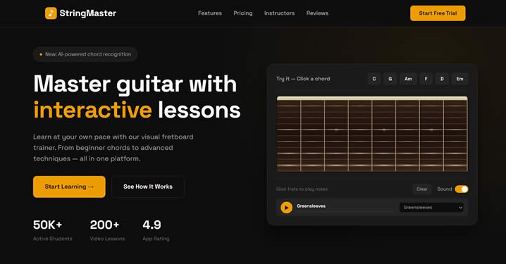 Pratinjau template String Master Template website